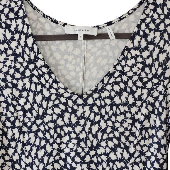 Lark & Ro Navy and White Tulip Print Dress-Size L - Picture 6 of 13